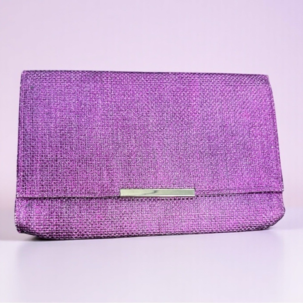 H&M Shimmering‎ Purple Woven Clutch